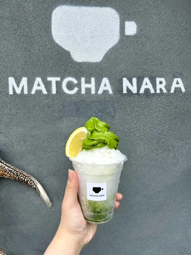 MATCHA NARA店頭で抹茶チーズケーキ味かき氷
