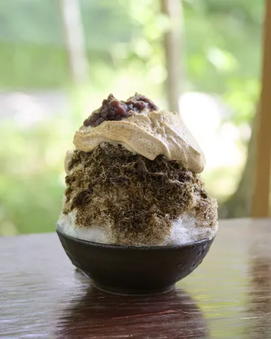 丹波産ほうじ茶と黒豆きなこエスプーマ