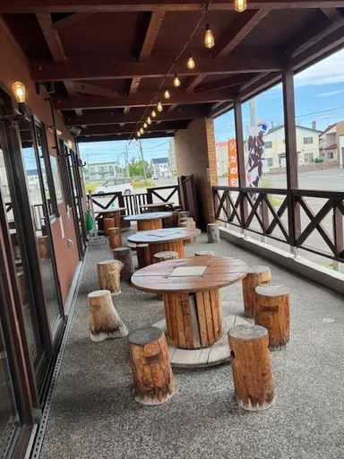 ペット同伴可のテラス席