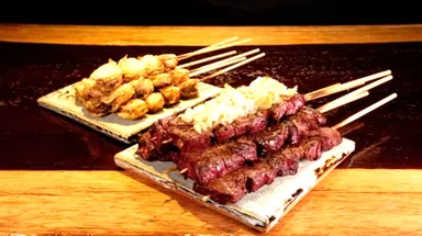 ホタテ串・牛ハラミ串