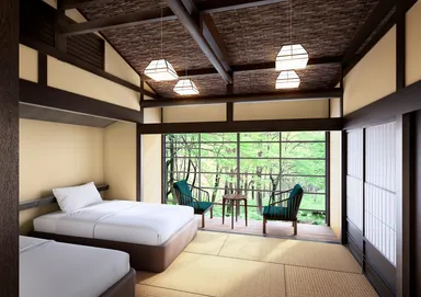 離れ客室　半露天風呂付