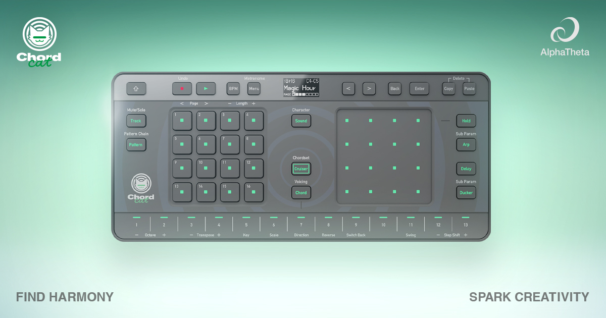 独自機能Chord Cruiserが特長のグルーヴボックスChordcat、AlphaTheta株式会社より2025年7月17日発売