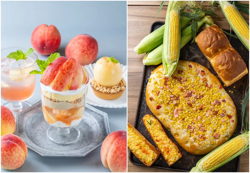 TAMAGOYAベーカリーカフェ「桃スイーツ&とうもろこしフェア」