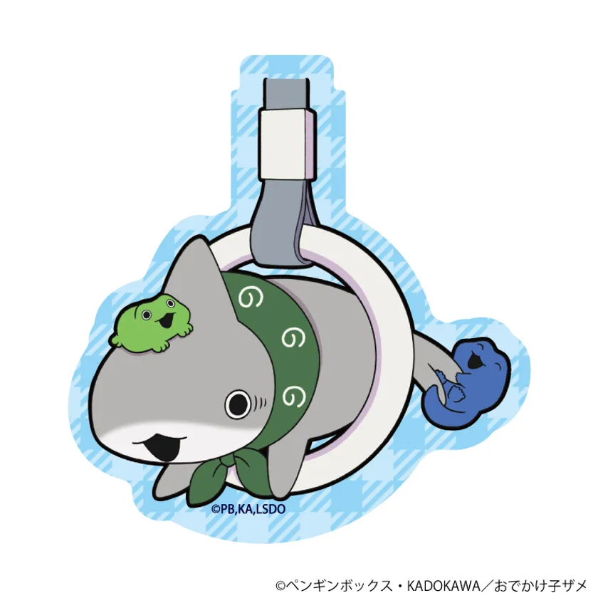 おでかけ子ザメ_ダイカットスマホステッカー(つり革)