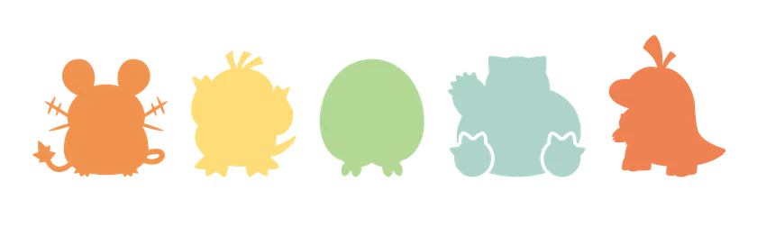 コメダ珈琲店特別装飾店舗・ポケモンシルエット