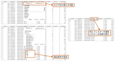 新しい列フィルターUI(Windows Forms)