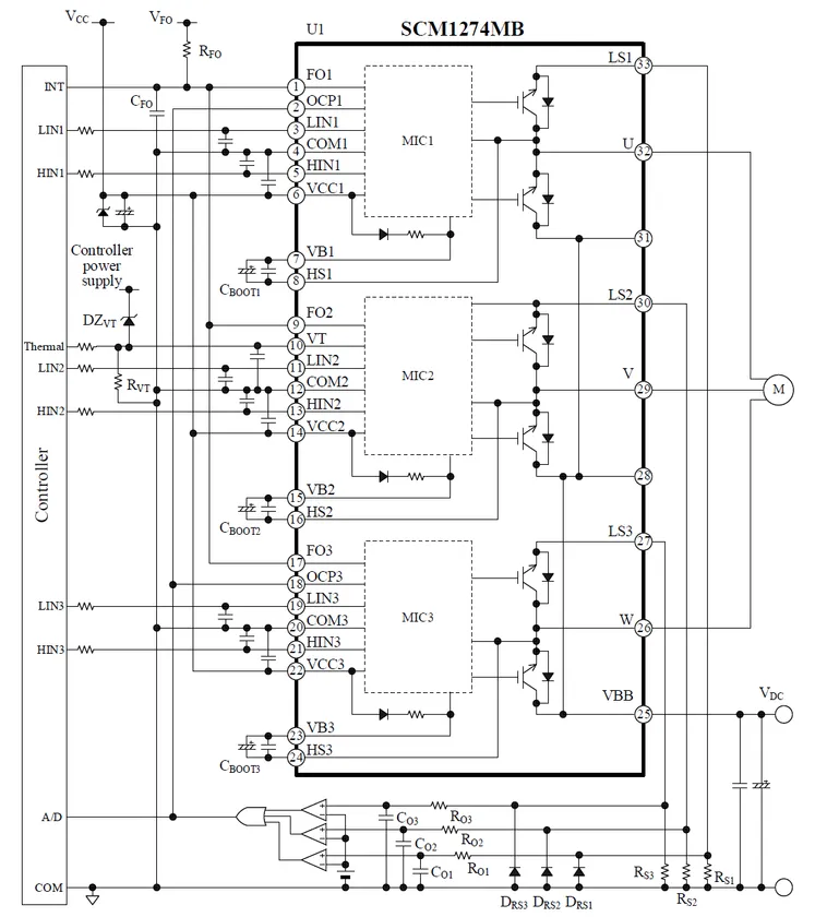 応用回路例(3シャント検出方式)