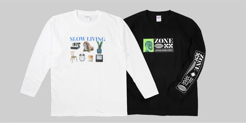 袖リブあり・なしのロングTシャツ