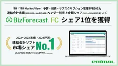 「BizForecast FC連結決算・連結会計」市場シェア1位獲得