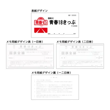 青春18きっぷ風 メモ帳　ページ画像