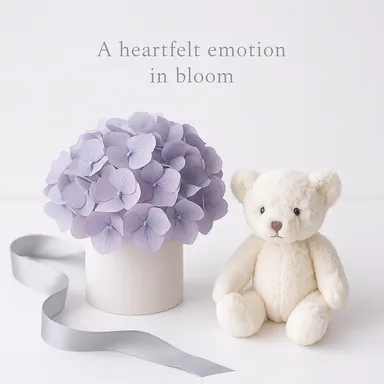 お手入れ不要のアレンジメントと上質なぬいぐるみのギフトセット