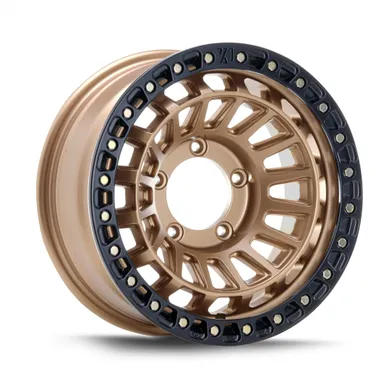 16x6.0　マットブロンズ／ブラックリム