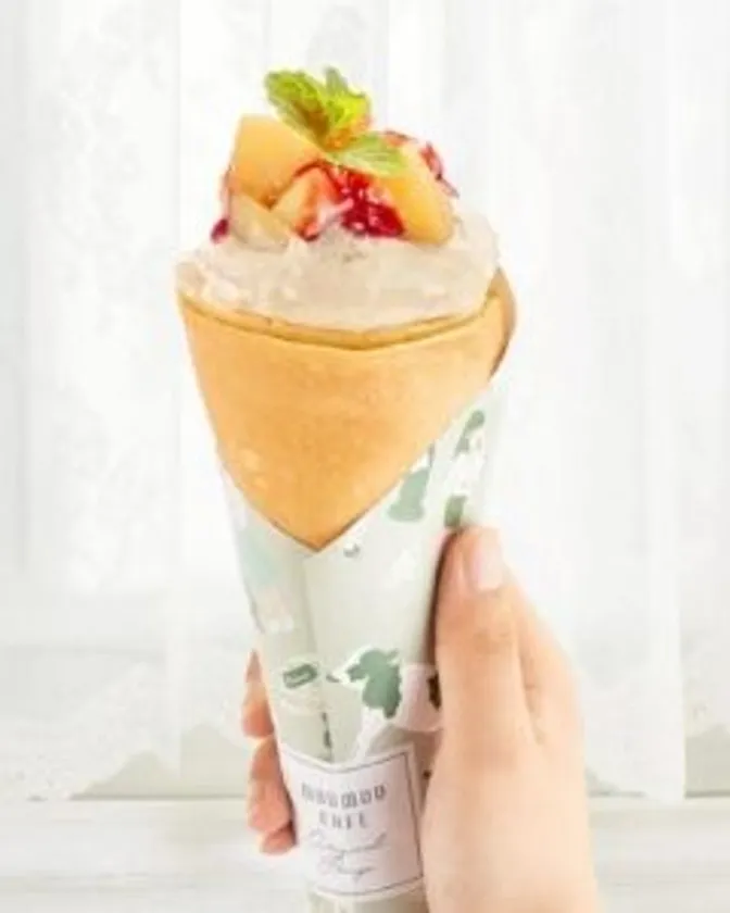 桃×紅茶クレープ