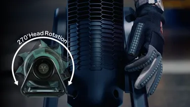 操作しやすいトグルスイッチ／手動で上下に270°回転するヘッド