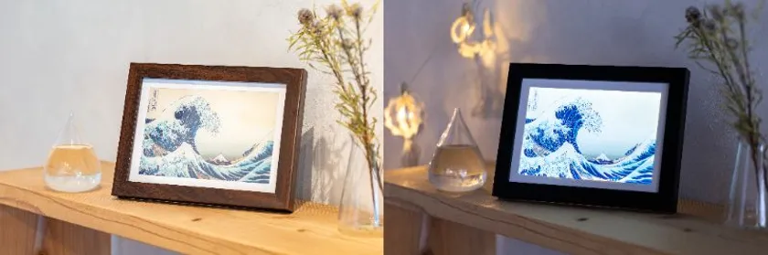 昼はアートボード、夜は間接照明に