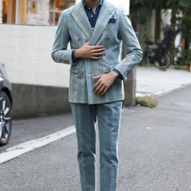 Plaid　ブリーチ加工でチェックが出現するオリジナルデニム