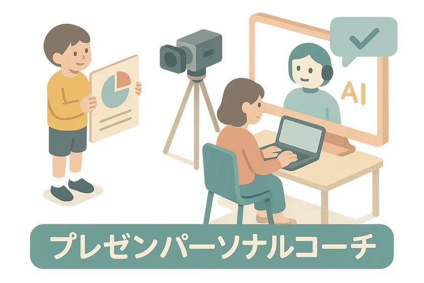 現在開発中のプレゼン力診断AIサービス「プレゼンパーソナルコーチ」のイメージ