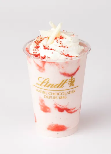 リンツ・ホワイトチョコレートストロベリーヨーグルトドリンク　テイクアウト仕様