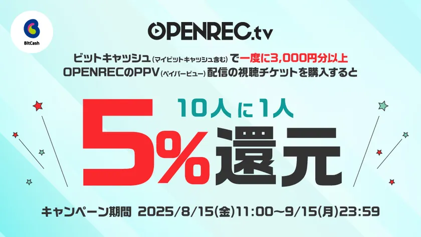 OPENREC.tv×ビットキャッシュ 導入記念キャンペーン!