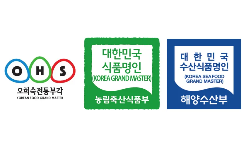 OHSブランドと食品名人のロゴ