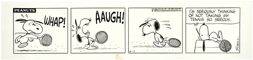 「ピーナッツ」原画　1975年6月7日 (C) Peanuts Worldwide LLC