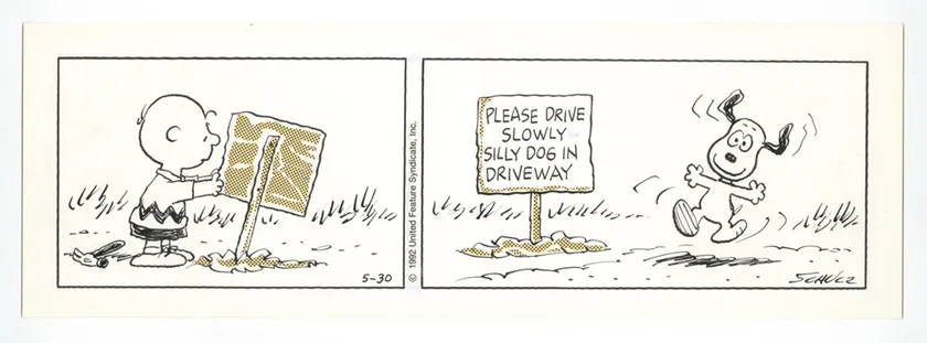「ピーナッツ」原画　1992年5月30日 (C) Peanuts Worldwide LLC