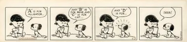 「ピーナッツ」複製原画　1952年9月5日 (C) Peanuts Worldwide LLC