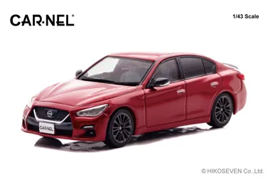 1/43 日産 スカイライン 400R “Carbon Exterior Package” (V37) 2020 Carmine Red：左前