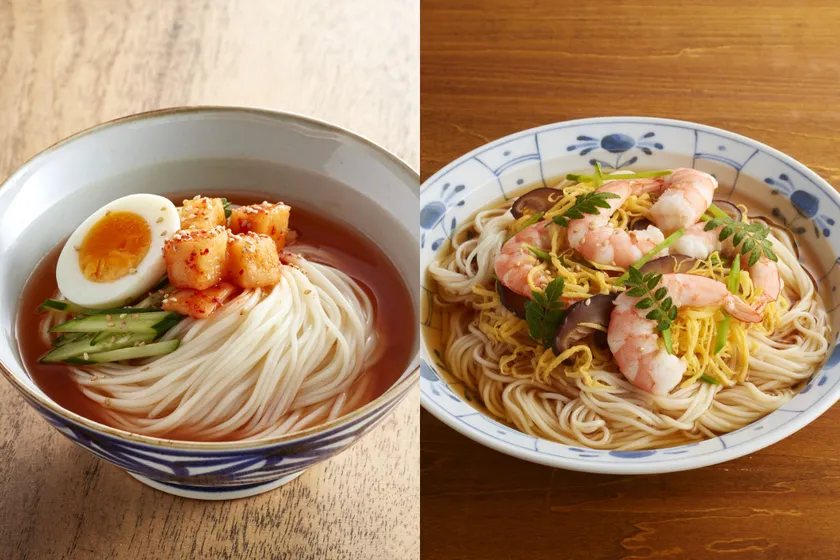 半熟卵と錦糸卵アレンジ