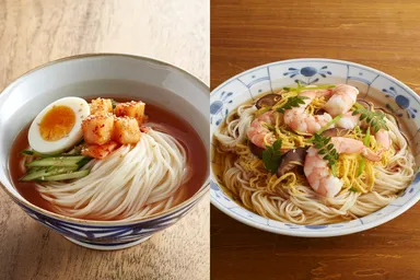 半熟卵と錦糸卵アレンジ