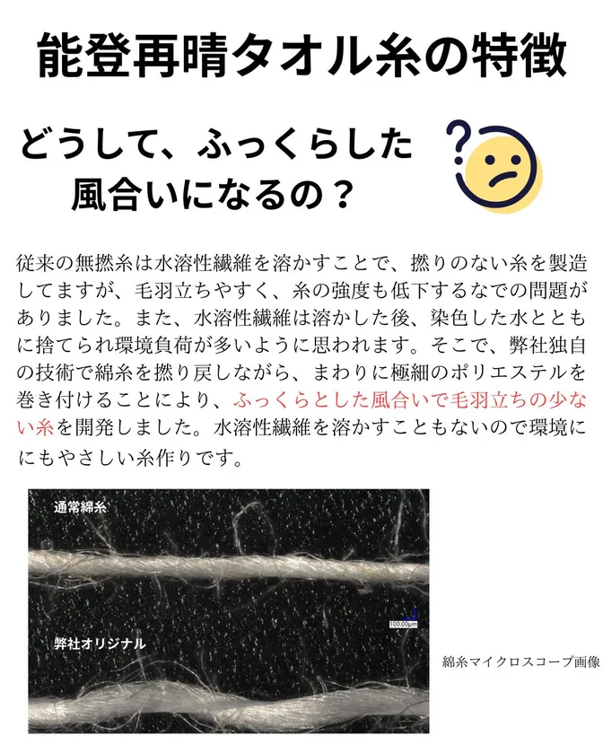 タオルの糸の特徴