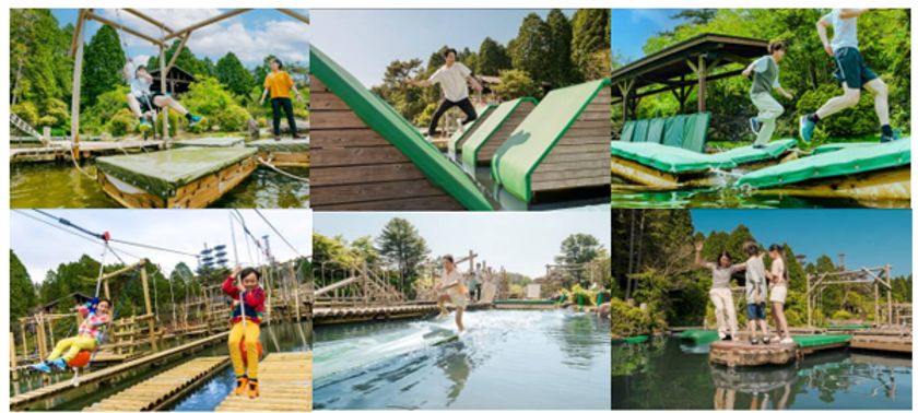 夏でも涼しく遊べるアスレチックが盛りだくさん！
六甲山アスレチックパークGREENIA（グリーニア）
