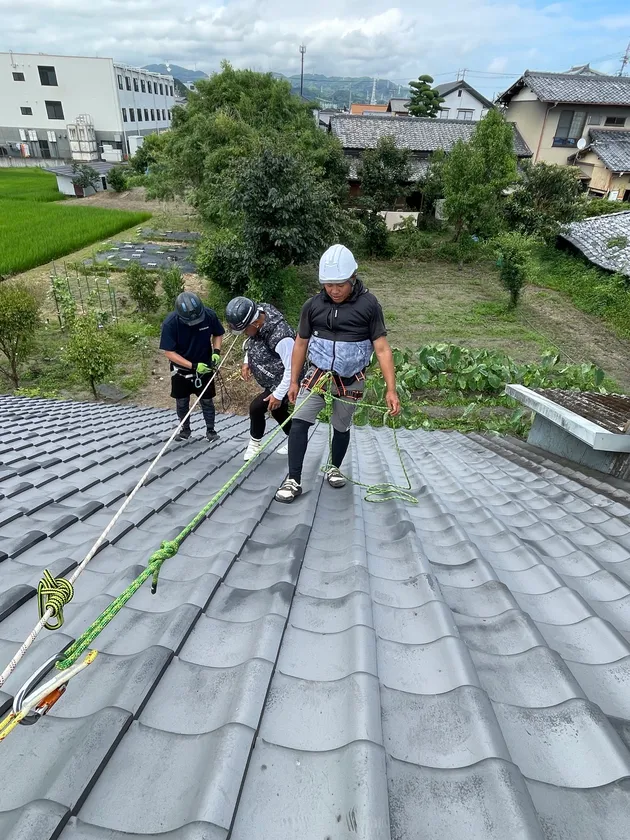 屋根の日活動写真ロープ講習