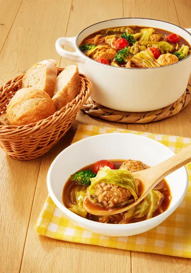 調理例(巻かないロールキャベツ)