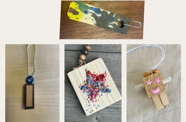 木工キーホルダー