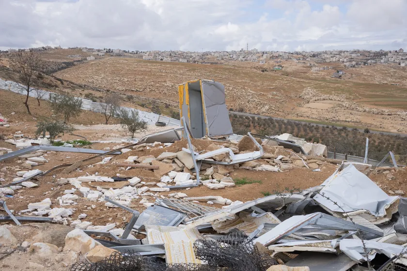 以前イスラエルにより解体されたパレスチナ人の住居