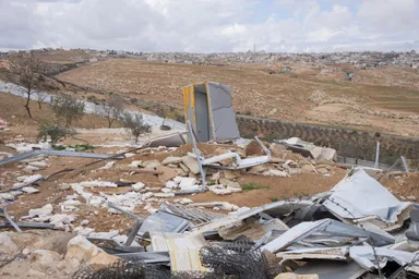 以前イスラエルにより解体されたパレスチナ人の住居