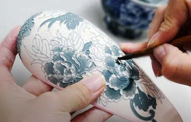 JINGOOs ブルーホワイトピオニー