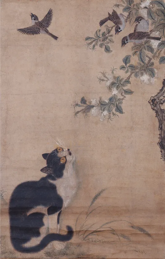 画像4 雀猫図軸