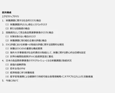 金融機関向け資料　目次構成