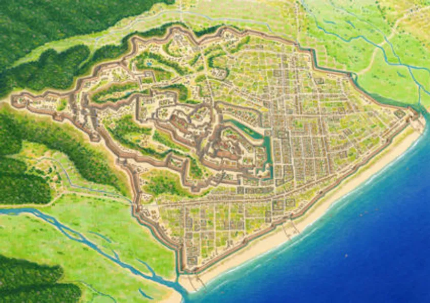 小田原城鳥瞰イラスト