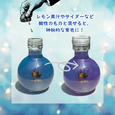 ＜ブルーからパープルへの大胆な色変化＞