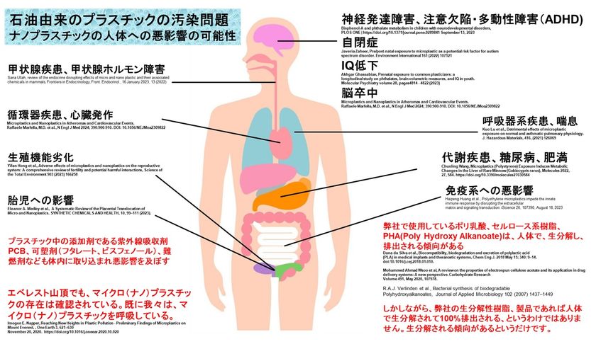 図：ナノプラスチック汚染の健康へのリスク