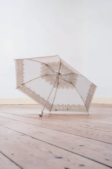 プレミアムホワイト50ミニレース柄日傘