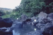 明け方の岩間野天風呂