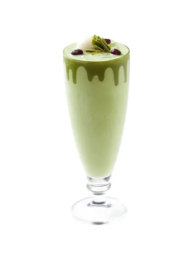 リンツ・ホワイトチョコレート抹茶アイスドリンク　銀座店イートイングラス仕様(2)