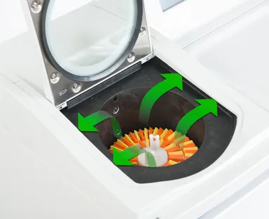 有害なガスを外に漏らさないダウンドラフト(下降気流)換気システム