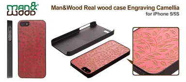 Man&Wood iPhone 5/5s 天然木ケース Camellia