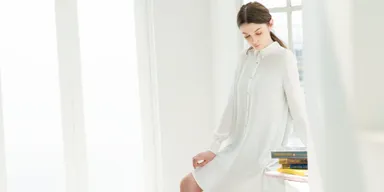 『GEORGETTE SHIRT』ジョーゼットシャツワンピース