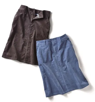 コーデュロイ台形スカート